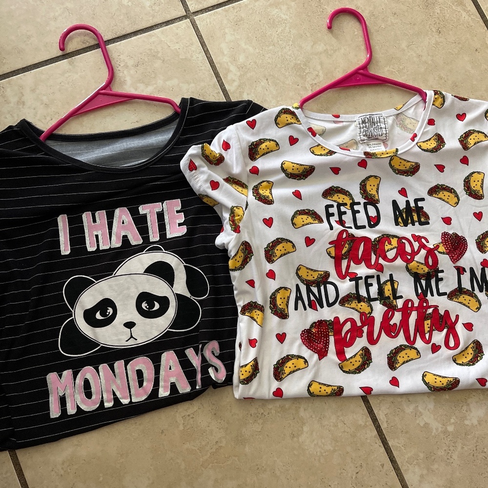 2 very soft graphic tees